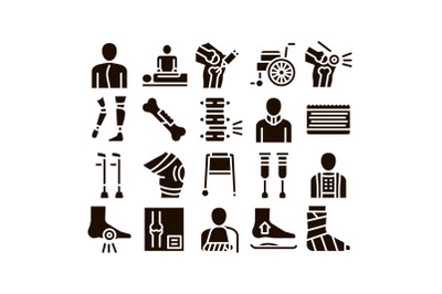 Orthopedic Collection Elements Vector Icons Set