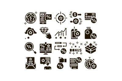 Bonus Hunting Collection Elements Icons Set Vector