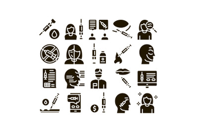 Injections Collection Elements Icons Set Vector