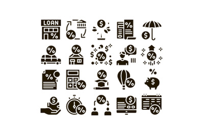 Payday Loan Collection Elements Icons Set Vector