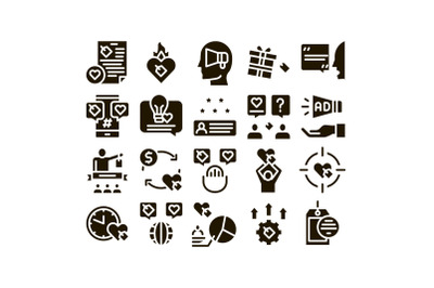 Ambassador Creative Glyph Set Vector