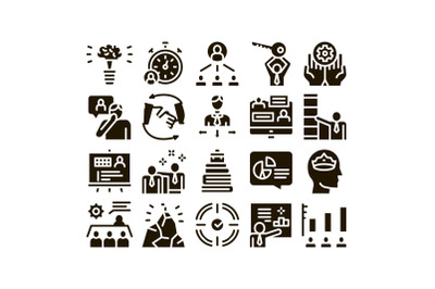 Mentor Relationship Glyph Set Vector