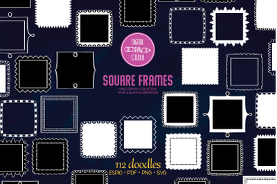 White Square Frames | Hand Drawn Border &amp; Decorative Label