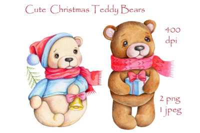 Cute Christmas Teddy Bears.