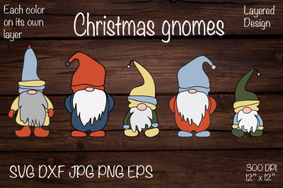 Gnome Clipart. Christmas Gnome SVG. Gnome Sublimation. Layered Design.