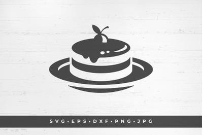 Cherry cake icon isolated on white background vector illustration. SVG