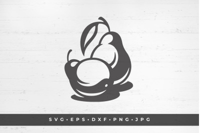 Two pears icon isolated on white background vector illustration. SVG,