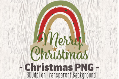 Merry Christmas Rainbow Sublimation PNG Only