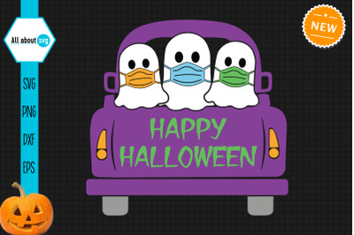 Happy Halloween Truck Svg