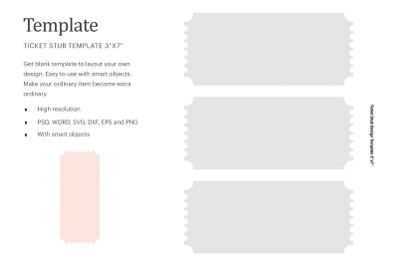 Ticket Stub Blank Template | Silhouette Studio | Cricut Silhouette