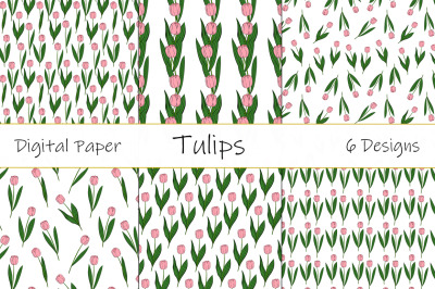 Tulips pattern vector. Tulips flower pattern vector