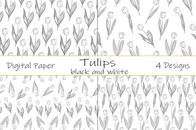 Tulips pattern. Tulips graphics. Tulips flower. Tulips SVG