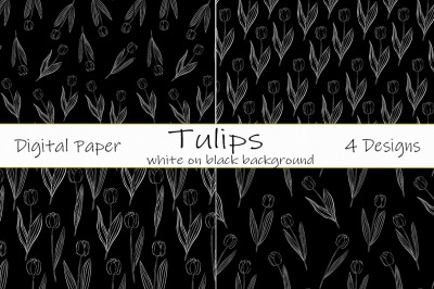 Tulips pattern. Tulips graphics. Tulips flower. Tulips SVG