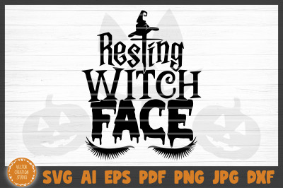 Resting Witch Face Halloween SVG Cut File