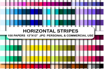 100 Horizontal Stripes Digital Paper Set