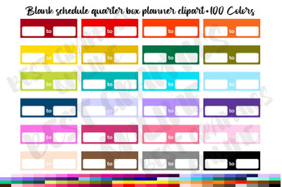 100 Blank Schedule Quarter Box Clipart