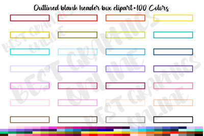 Outlined Header Box Planner Sticker Clipart