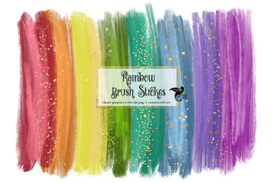 Rainbow Brush Strokes Clipart