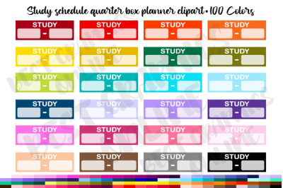 100 Study Schedule Quarter Box Planner