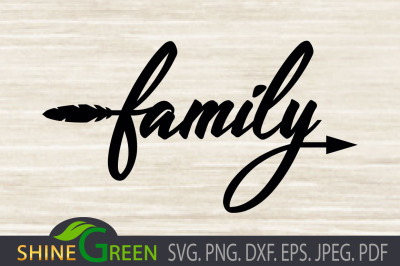 Family SVG with Feather Arrow, Christmas SVG