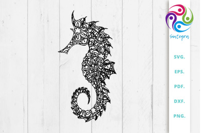 Gorgeous Zentangle Sea Horse SVG Cut File