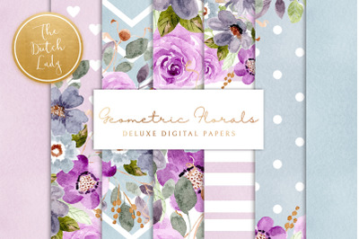 Lavender Floral Geometric Patterns
