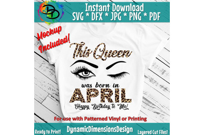 This Queen, April girl svg, April birthday svg, Lips svg, Women born i