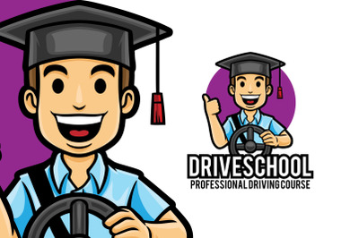 Driving Lessons Car Course Logo Template