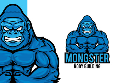 Gorilla Gym Mascot Logo Template