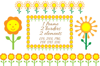 Sunflower SVG cut files, clipart and patterns. Sunflower SVG, PNG, EPS