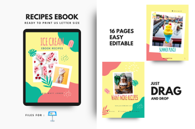 Ice cream recipes cookbook keynote presentation template