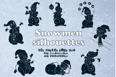 Snowmen silhouettes