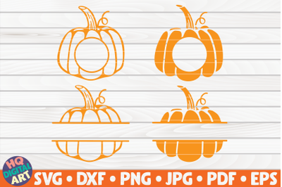 4 Pumpkin Monogram Frames SVG Bundle