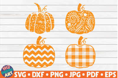 4 Patterned Pumpkins SVG Bundle