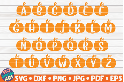 Pumpkin Alphabet SVG | Solid font letters