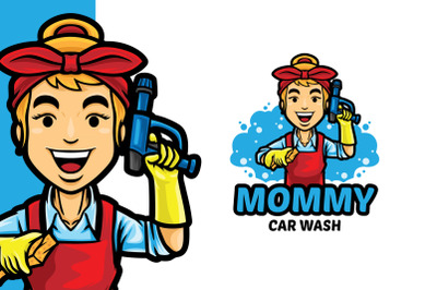 Mommy Car Wash Logo Template