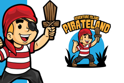 Pirate Land Adventure Logo Template