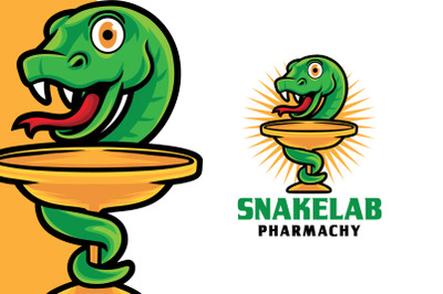 Snake Pharmachy Mascot Logo Template