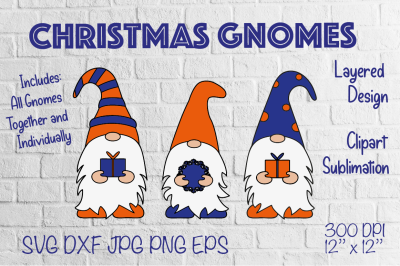 Christmas Gnome SVG. Gnome Clipart. Gnome Sublimation. Layered Design.