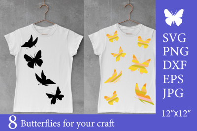 Butterfly Design Sublimation or Cutting SVG DXF PNG EPS JPG.