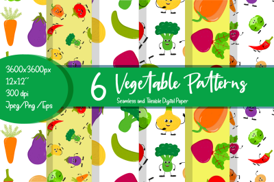 Vegetable patterns. Vegetable digital paper