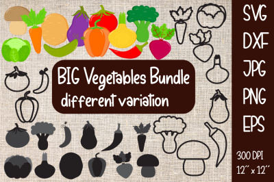 Vegetables bundle Sublimation or Cutting SVG DXF PNG EPS JPG.