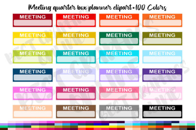 Meeting Reminder Quarter Box Planner Sticker Clipart