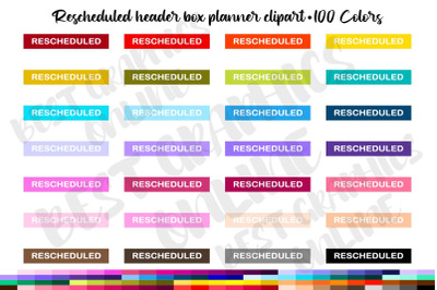 100 Rescheduled Header Box Clipart Set