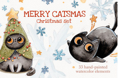 Merry Catsmas Christmas set