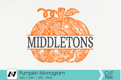 Pumpkin Monogram Svg, Pumpkin Svg, Pumpkin Clip Art, Pumpkin Mandala S