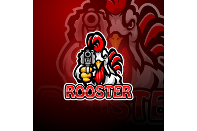 Rooster gunners mascot logo design