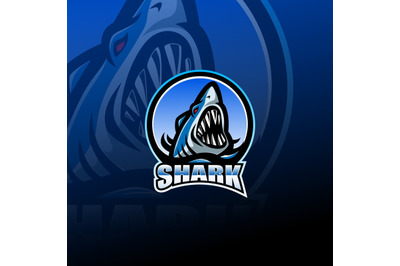 Shark esport mascot logo design