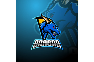 Dragon head esports mascot logo design