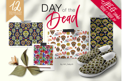 Day of the Dead - Seamless patterns